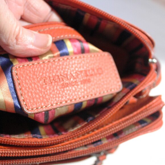 Tiganello Salmon Pebbled Leather Crossbody Bag, EUC - Picture 10 of 13